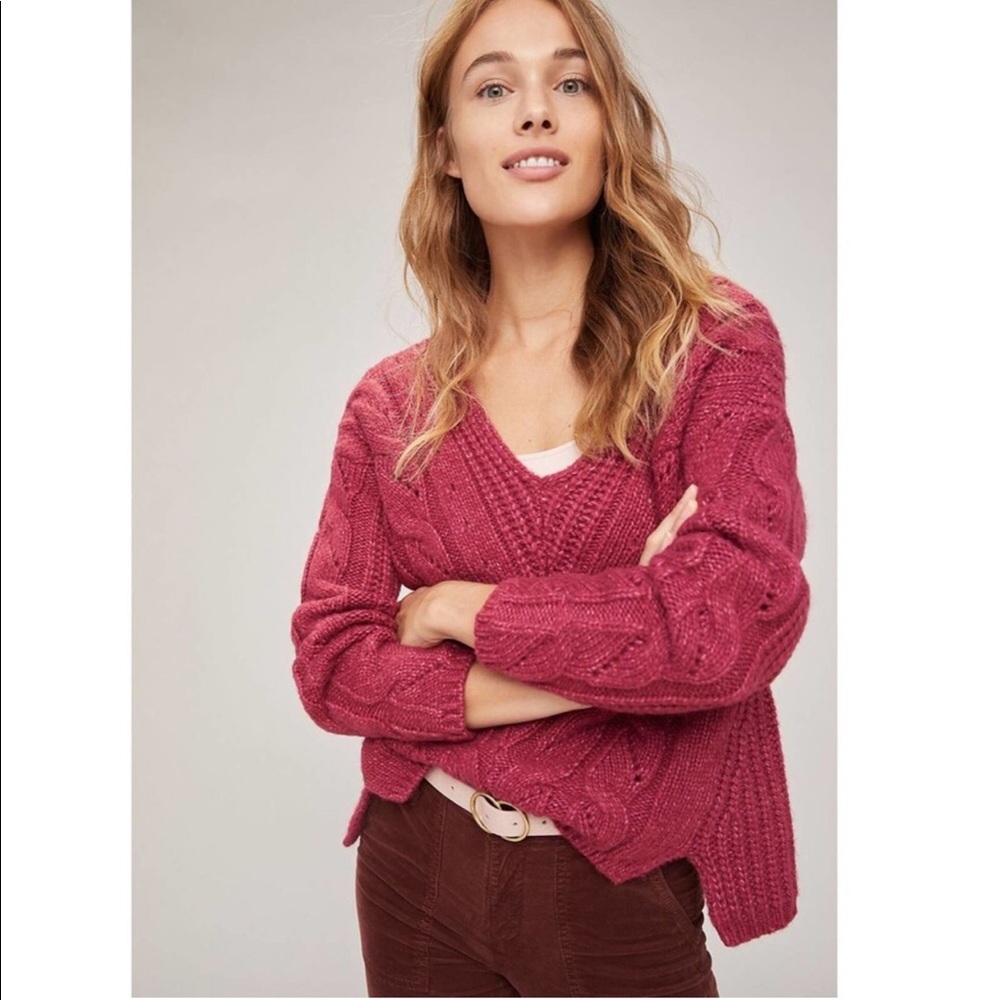Anthropologie Romana Cable Knit Sweater